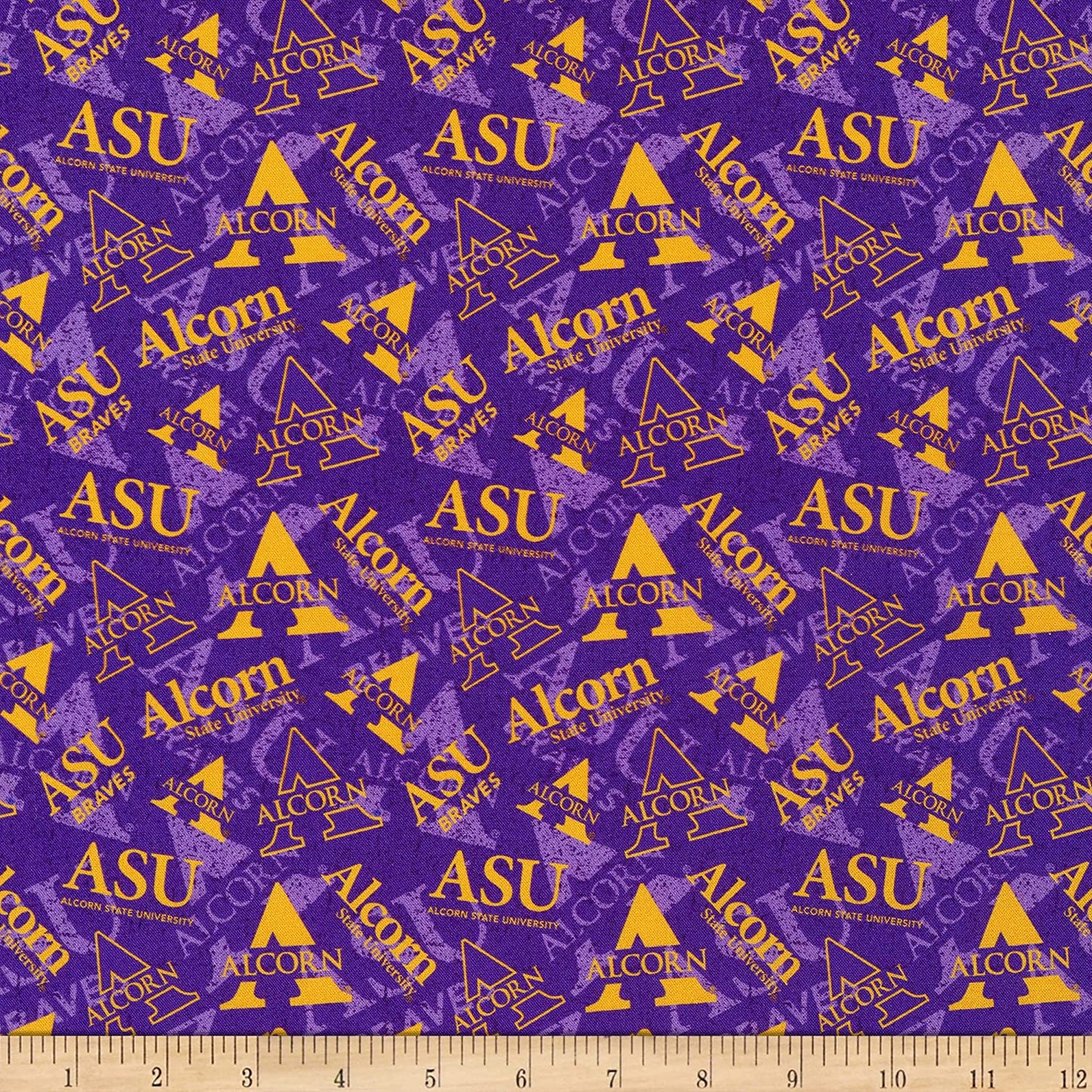 Alcorn State Braves NCAA College Tone on Tone Design Cottton Fabrics ALC-1178