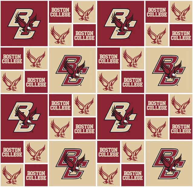 Boston Eagles NCAA College Block Sykel Enterprises Cotton Quilting Fabric BC-020