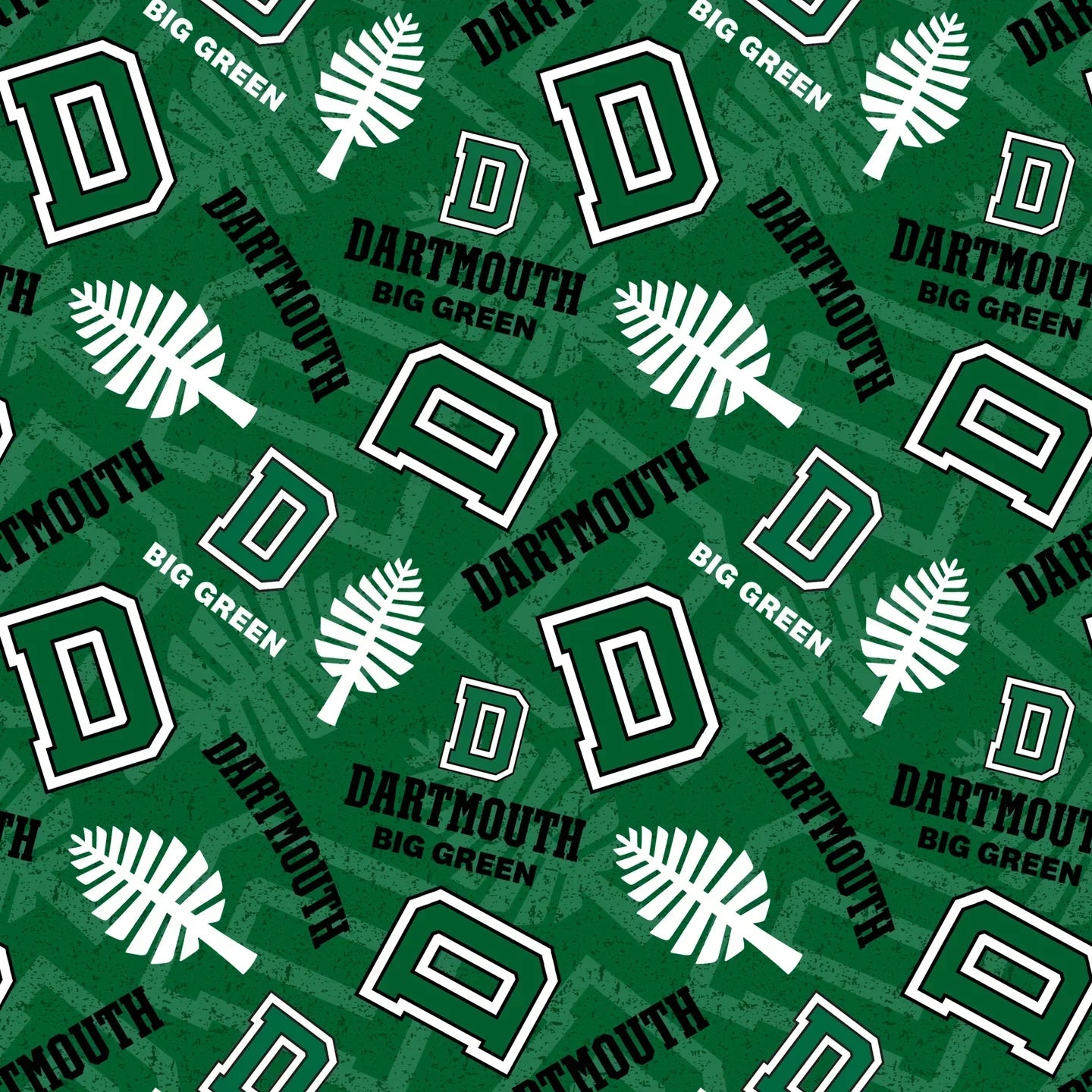 Dartmouth College Big Green NCAA College Tone on Tone Sykel Enterprises Cotton Fabric DART-1178