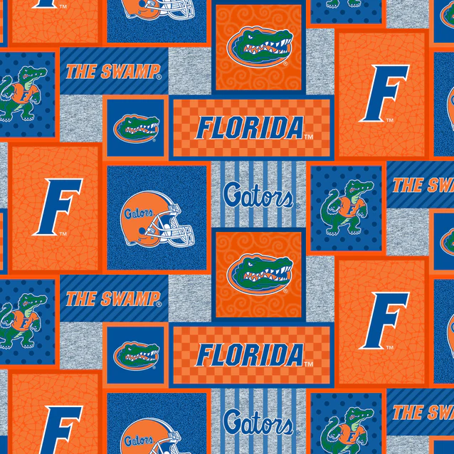 Florida Gators NCAA College Patch Sykel Enterprises Polyester Fleece Fabric FL-1177