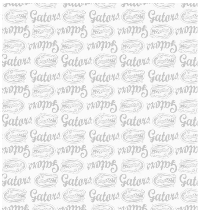 Florida Gators NCAA College White on White Mini Pigment Print Sykel Enterprises Cotton Fabric FL-1393-W