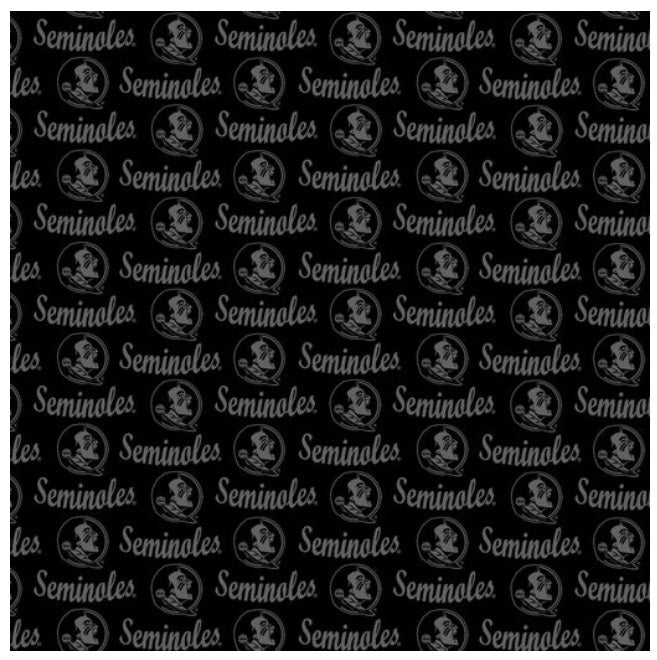 Florida State Seminoles NCAA College Black on Black Mini Pigment Print Sykel Enterprises Cotton Fabric FSU-1393-BL