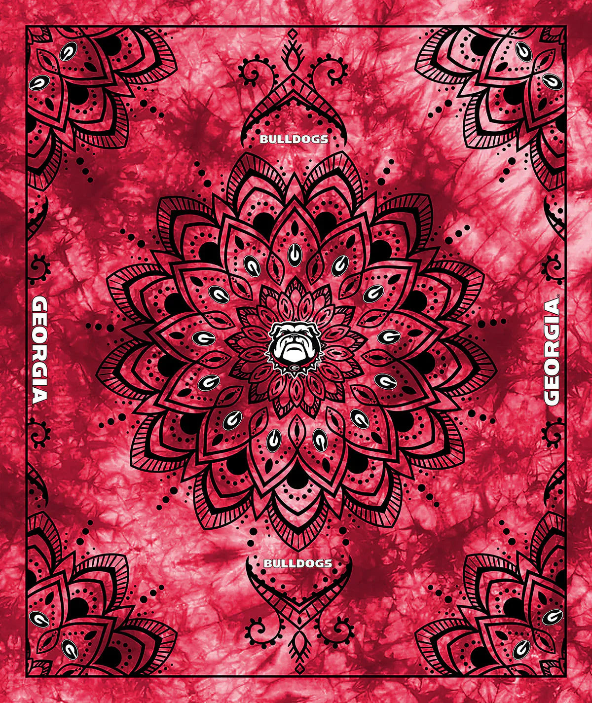 Georgia Bulldog NCAA Collegiate Tapestry Finished Panel 48''x56'' Sykel Polyester Fabric GA-1360