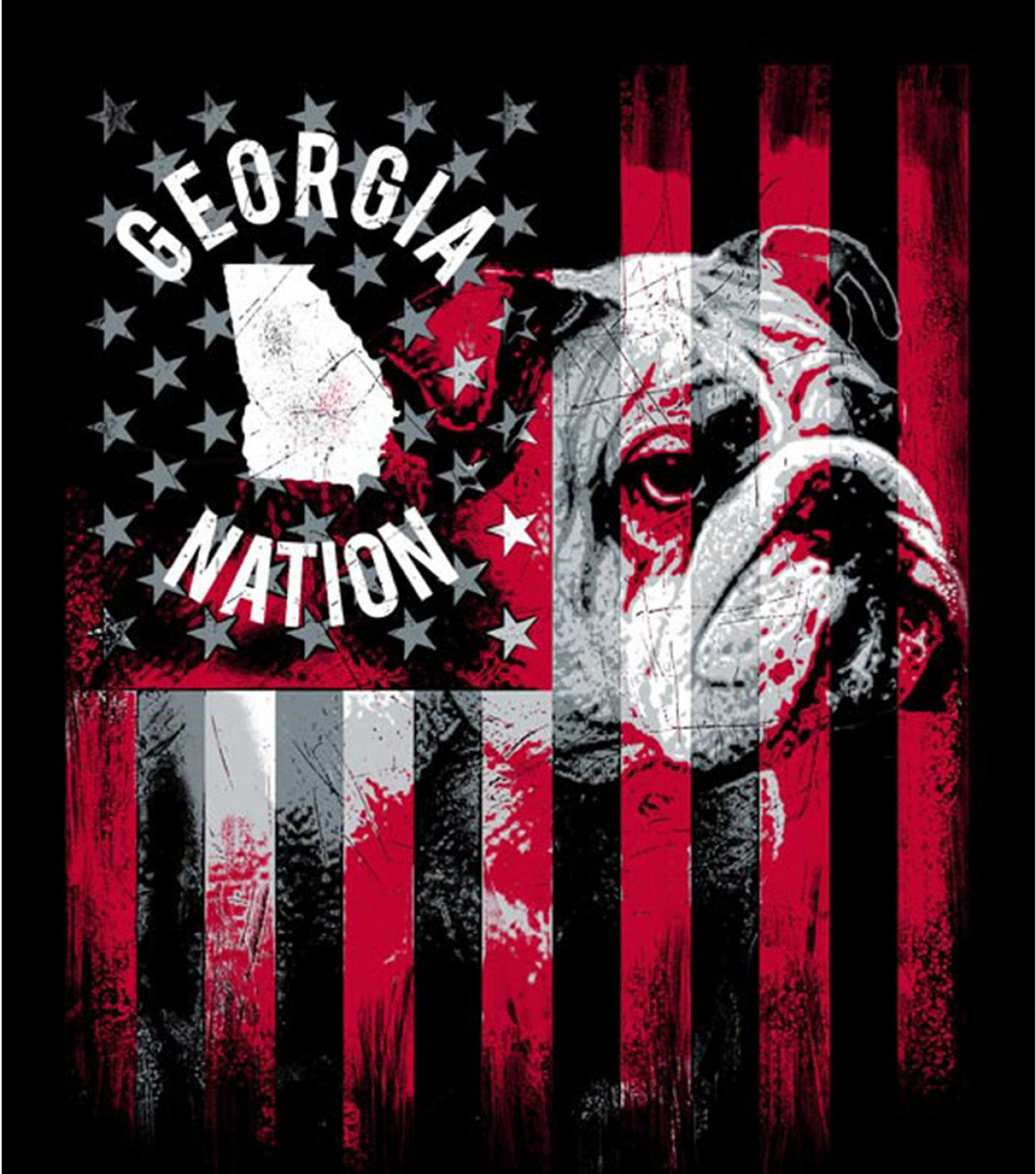 Georgia Bulldogs NCAA College Panel 48" x 60" Sykel Minky Fabric GA-1335