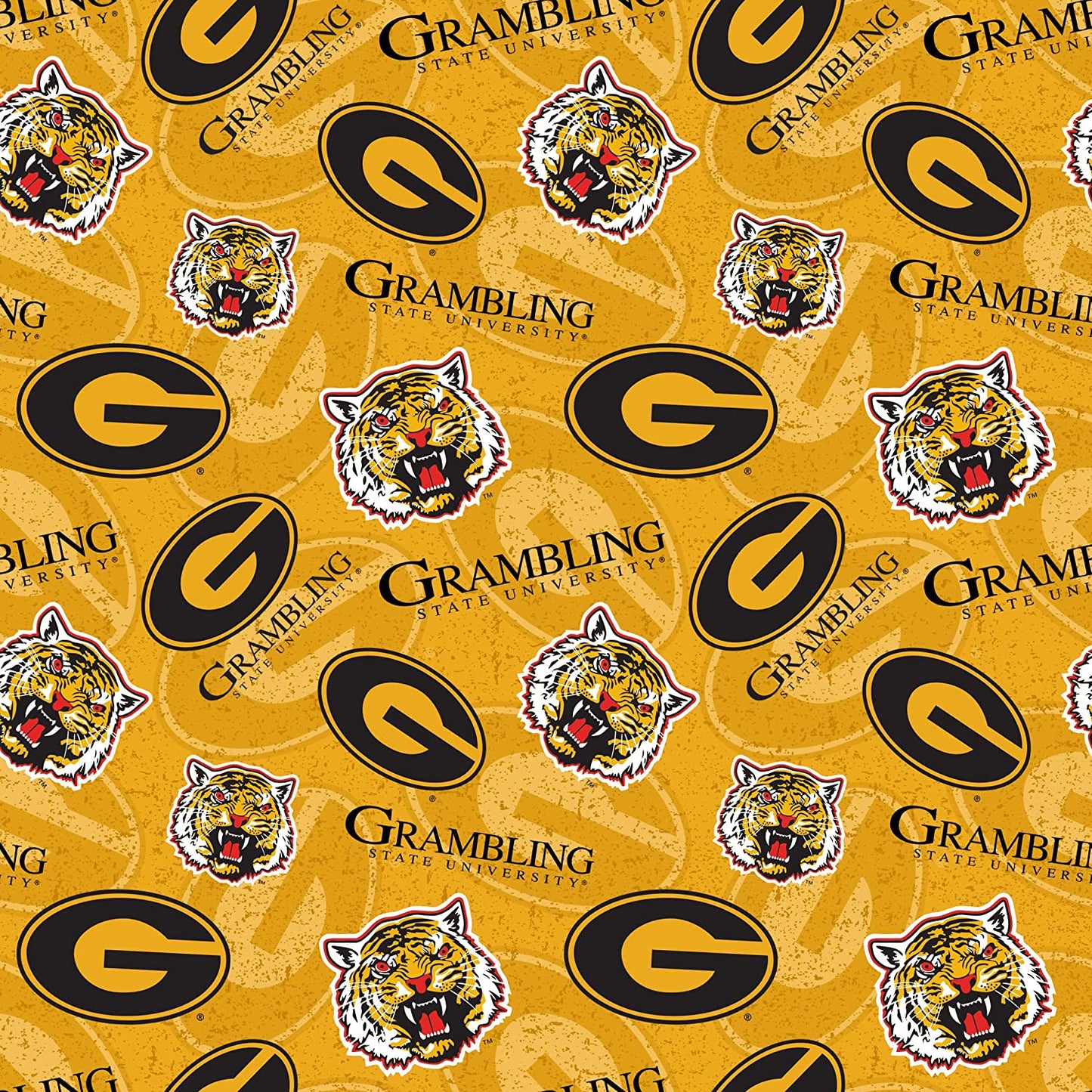 Grambling State Tigers NCAA College Tone on Tone Sykel Cottton Fabrics GST-1178