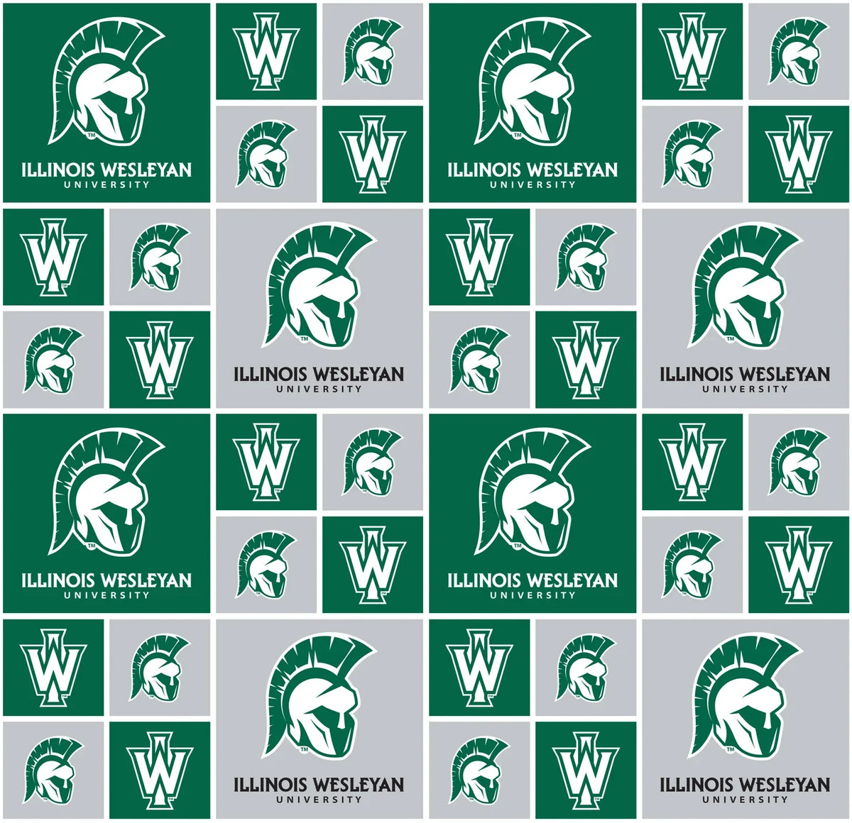 Illinois Wesleyan Titans NCAA College Geometric Box Sykel Enterprises Cotton Fabric ILW-020