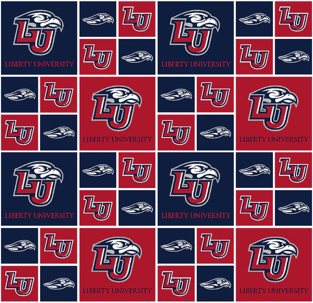 Liberty Flames NCAA College Block Sykel Enterprises Cotton Fabric LBU-020
