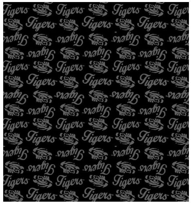 Louisiana State Tigers NCAA College Black on Black Mini Pigment Print Sykel Enterprises Cotton Fabric LSU-1393-BL