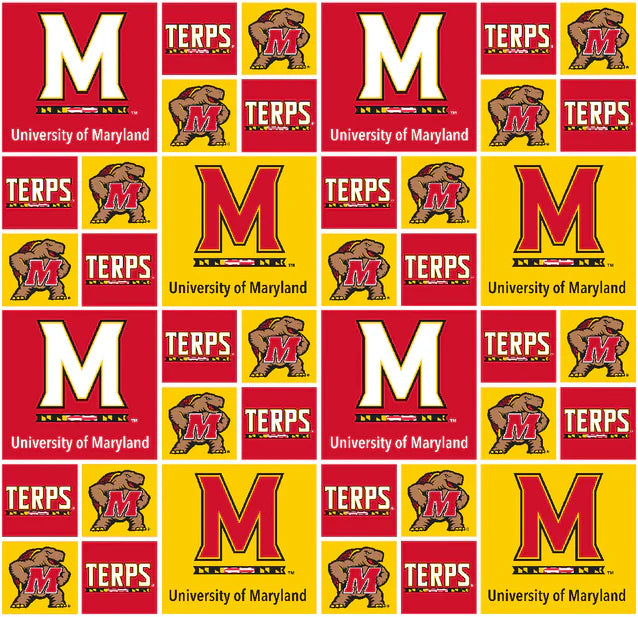 Maryland Terrapins (Terps) NCAA College Block Sykel Enterprises Cotton Fabric MD-020