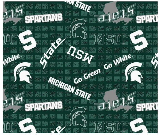 Michigan State Spartans NCAA College JERSEY KNIT Sykel Enteprises Polyester Spandex Fabric MIST-1401