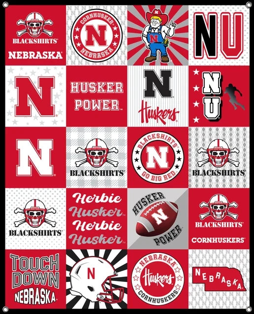 Nebraska Cornhuskers NCAA College Shirt Spirit Banner 58x47 inches Sykel Enterprises 4 Grommets Polyester Fabric NE-5003