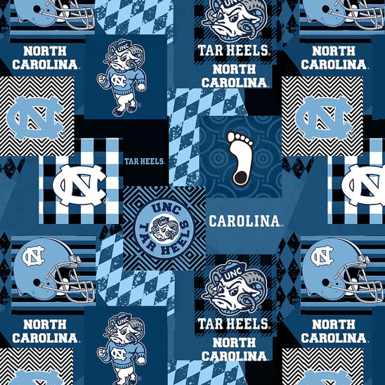 North Carolina Tar Heels NCAA College MINKY Geo Sykel Polyester Fabric NC-1367