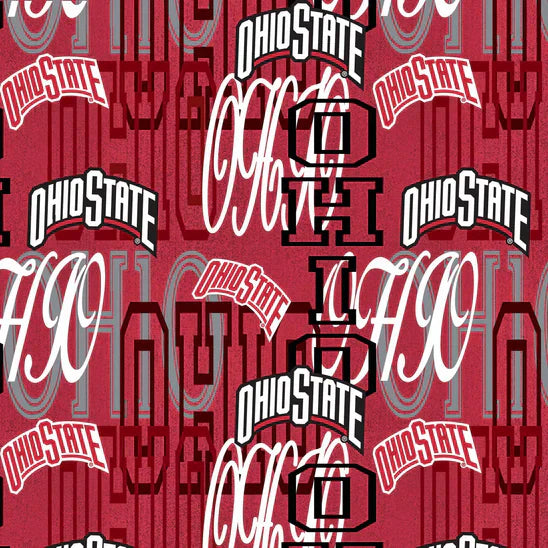 Ohio State Buckeyes NCAA College Letters Sykel Cotton Fabric OHS-1372