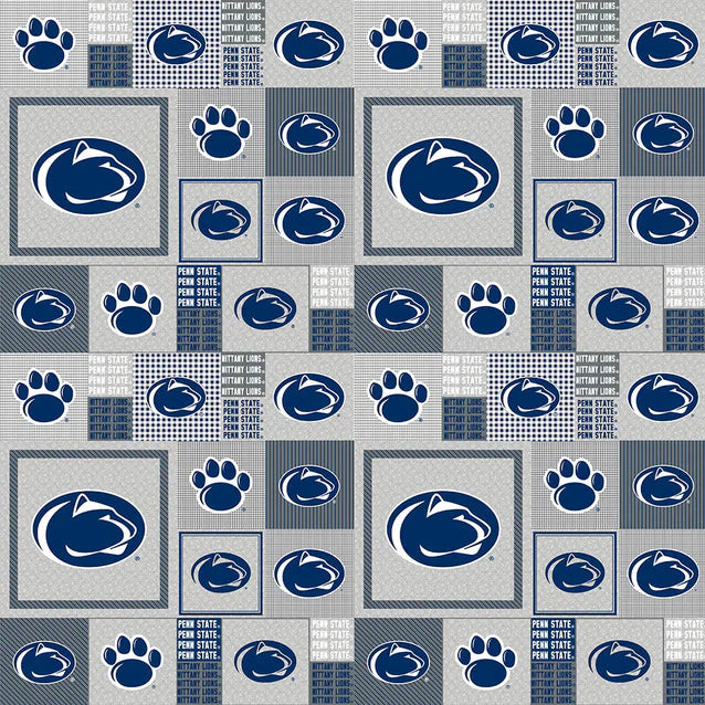 Penn State Nittany Lions NCAA College Grey Box Sykel Enterprises Polyester Fleece Fabric PS-158