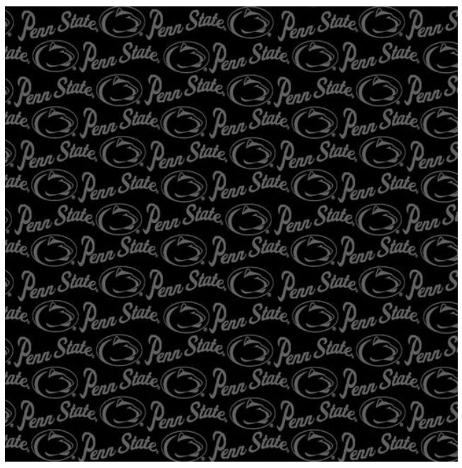 Pennsylvania State Nittany Lions NCAA College Black on Black Mini Pigment Print Sykel Enterprises Cotton Fabric PS-1393-BL