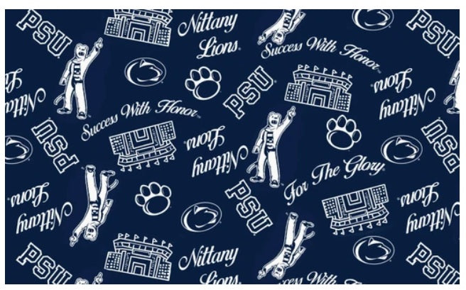 Pennsylvania State Nittany Lions NCAA College Mini Stadium Logo Sykel Enterprises Cotton Fabric PS-1389