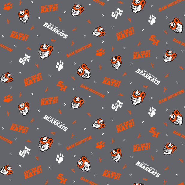 Sam Houston Bearkats NCAA College Tossed Logo Sykel Enterprises Cotton Fabric V-2025
