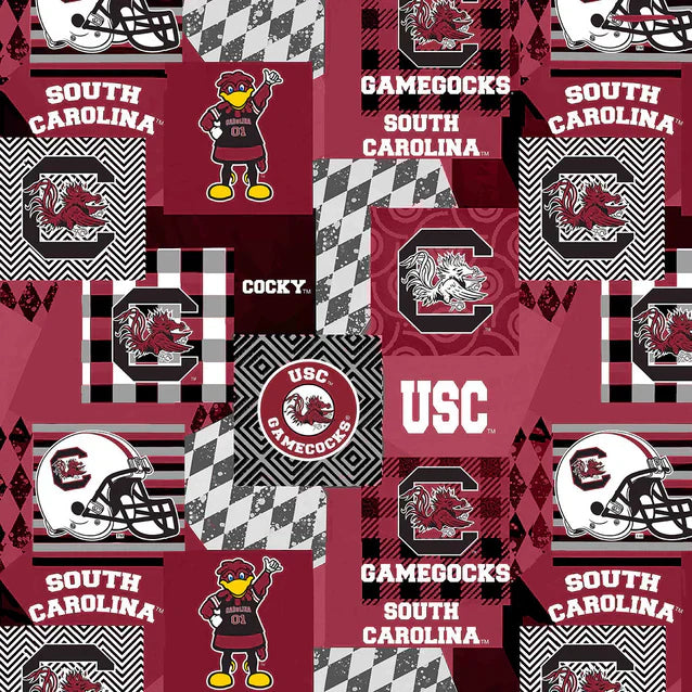 South Carolina Gamecocks NCAA College Collegiate Minky Geo Sykel Enterprises Polyester Fabric SC-1367