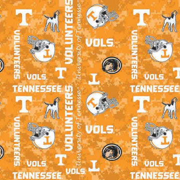 Tennessee University Vols (Volunteers) NCAA Digi Camo Allover 58" Sykel FLEECE Fabric TEN-1122