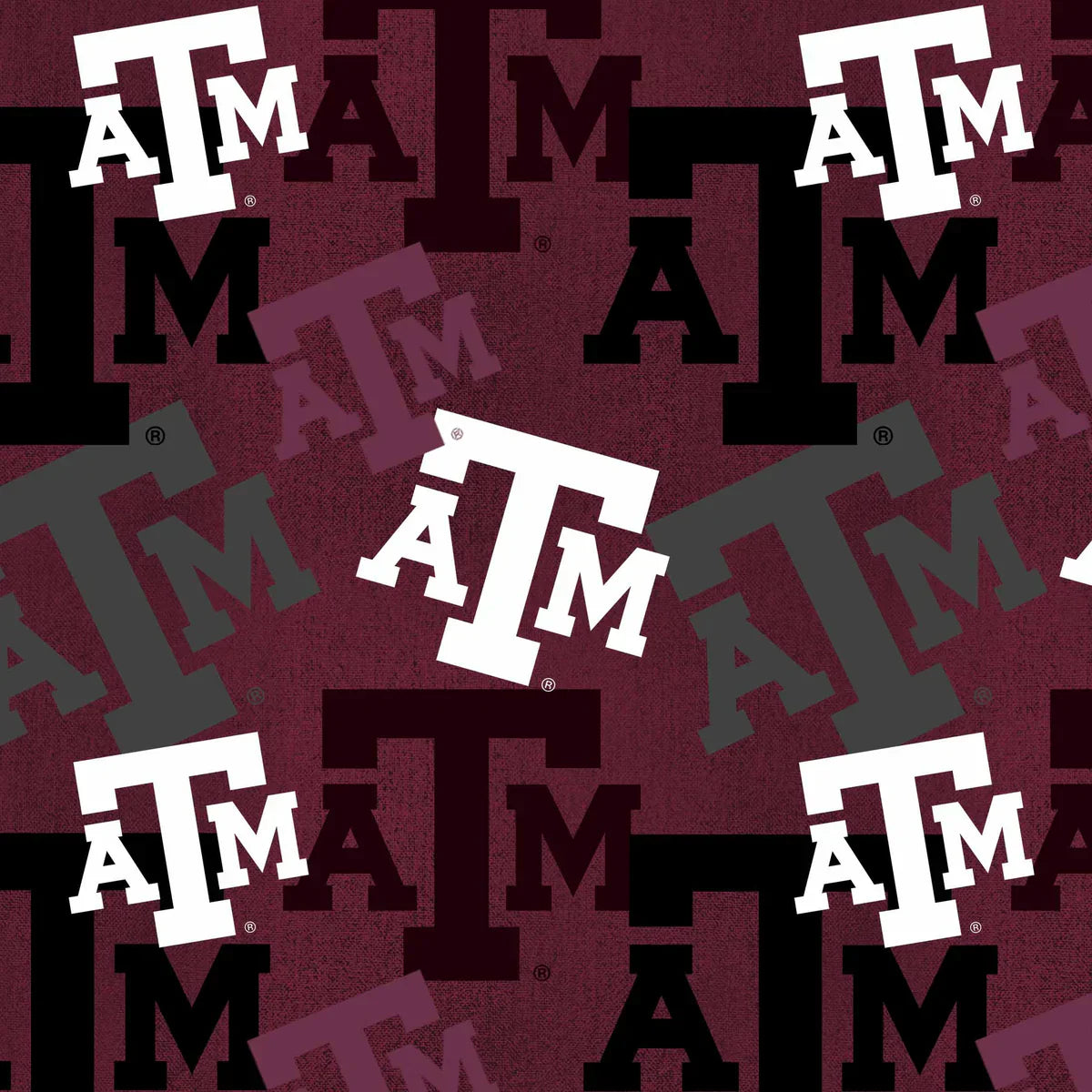 Texas A&M Aggies NCAA College Letters Sykel Cotton Fabric TAM-1372