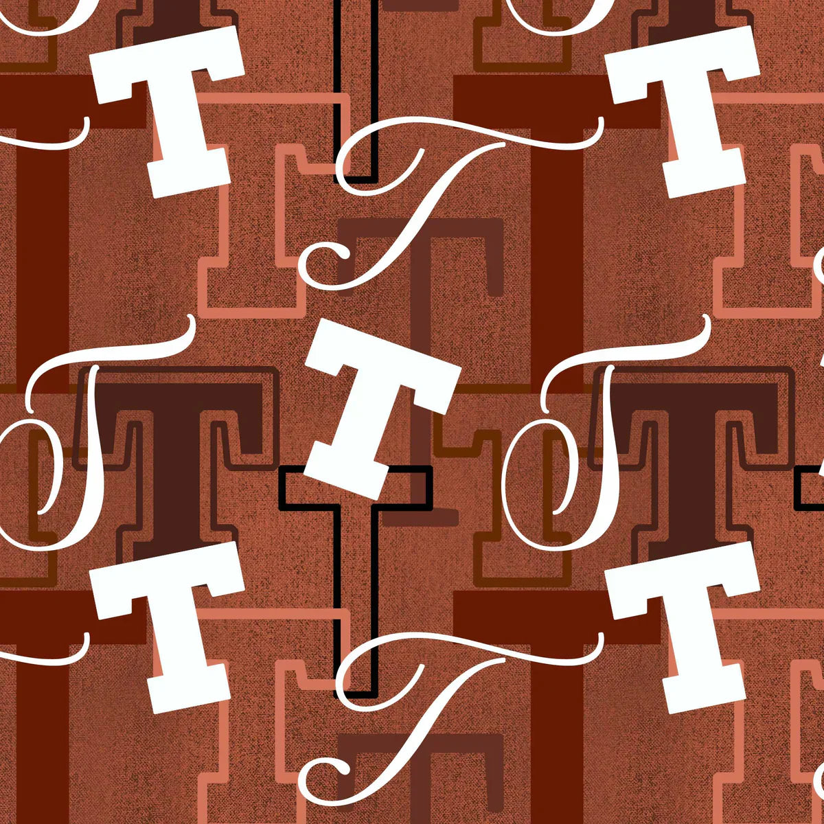 Texas Longhorns NCAA College Letters Sykel Cotton Fabric TX-1372