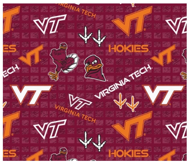 Virginia Tech NCAA College JERSEY KNIT Sykel Enteprises Polyester Spandex Fabric VT-1401