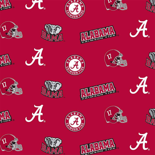 Alabama Crimson Tide NCAA Allover Design Cotton Fabric AL-045