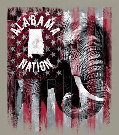 Alabama Crimson Tide NCAA College Minky Panel 48"x60" Sykel Minky Fabric AL-1335