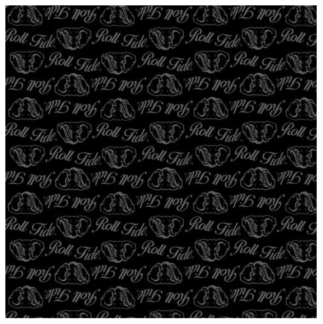 Alabama Crimson Tide NCAA College Black on Black Mini Pigment Print Sykel Enterprises Cotton Fabric AL-1393-BL