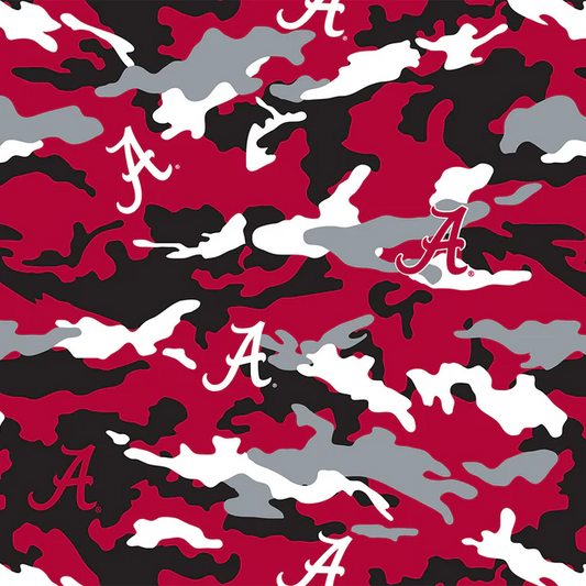 Alabama Crimson Tide NCAA College Camo Sykel Enterprises Polyester Fleece Fabric AL-820