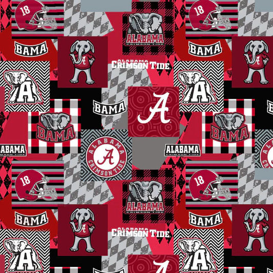 Alabama Crimson Tide NCAA College Collegiate Minky Geo Sykel Enterprises Polyester Fabric AL-1367