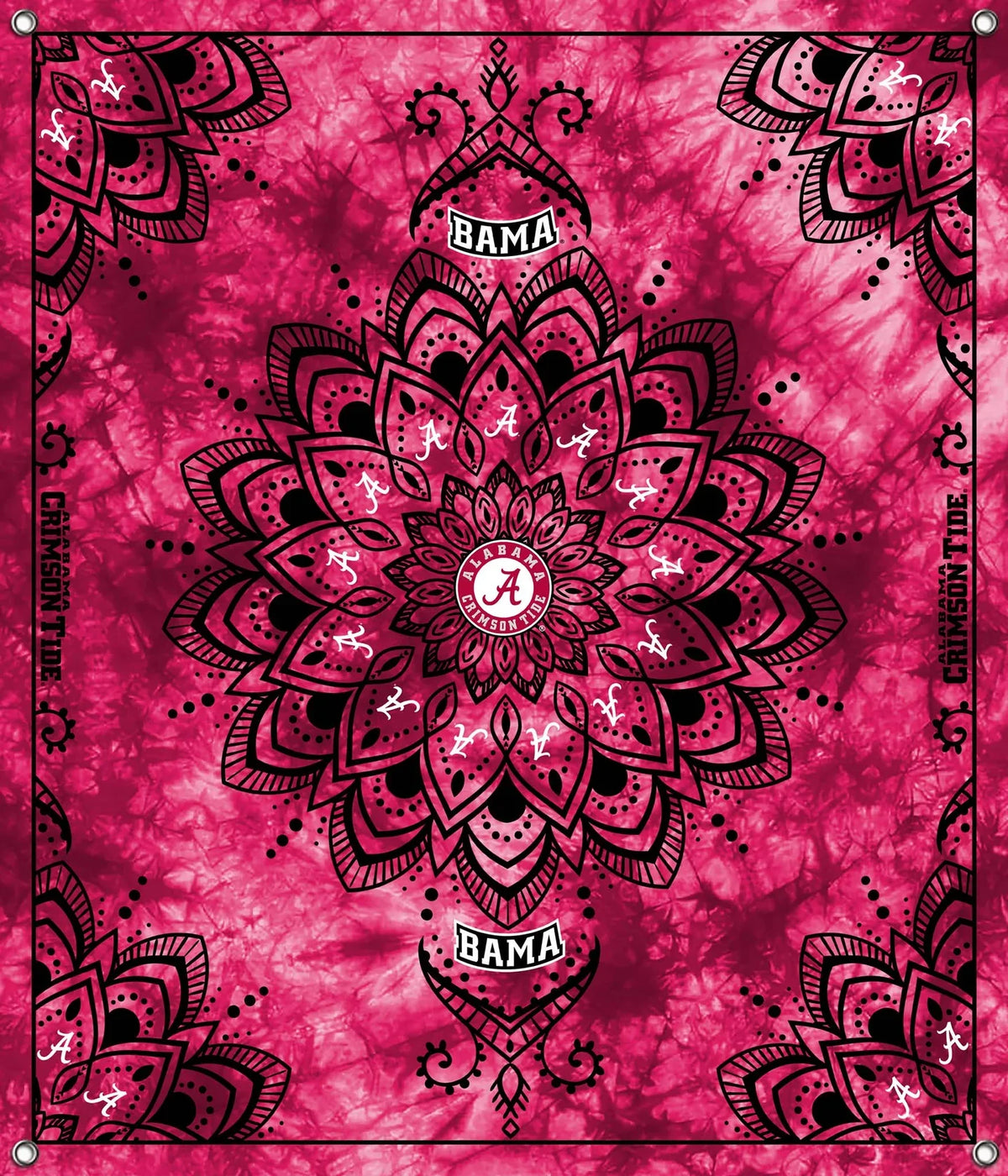 Alabama Crimson Tide NCAA College Tapestry Spirit Banner 58x47 inches Sykel Enterprises 4 Grommets Polyester Fabric AL-5001