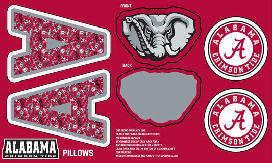Alabama Crimson Tide NCAA Collegiate Pillow Project 36 x 60 inches Sykel Polyester Minky Fabric AL-1359