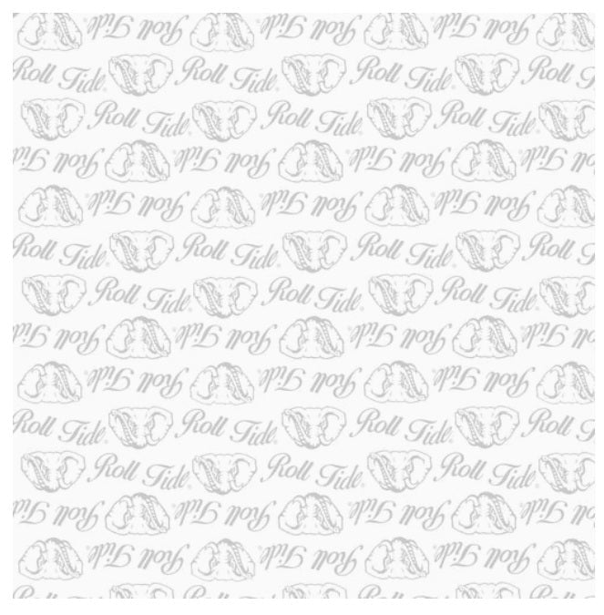 Alabama Crimson Tide NCAA College White on White Mini Pigment Print Sykel Enterprises Cotton Fabric AL-1393-W