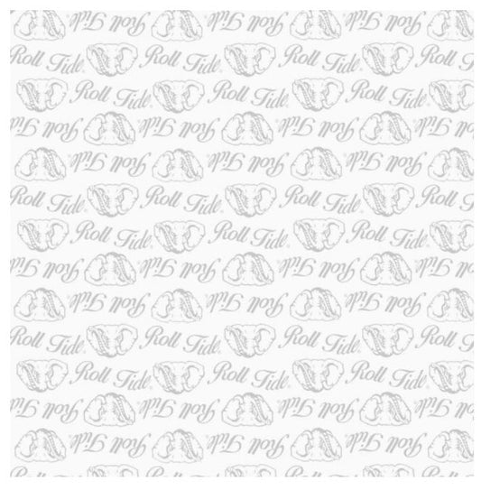 Alabama Crimson Tide NCAA College White on White Mini Pigment Print Sykel Enterprises Cotton Fabric AL-1393-W