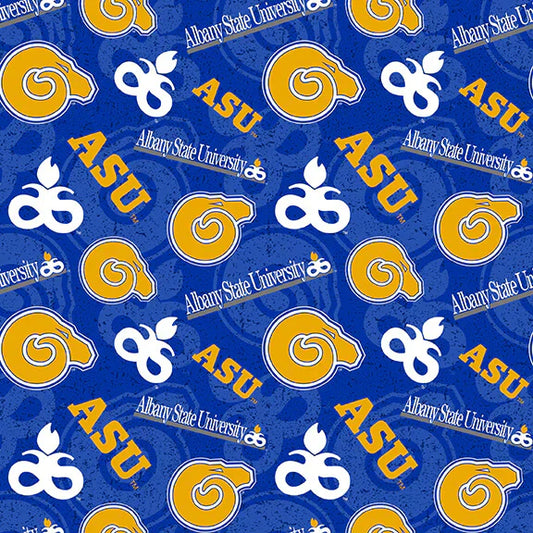 Albany State Golden Rams NCAA College Tone on Tone Sykel Enterprises Cotton Fabric ABS-1178