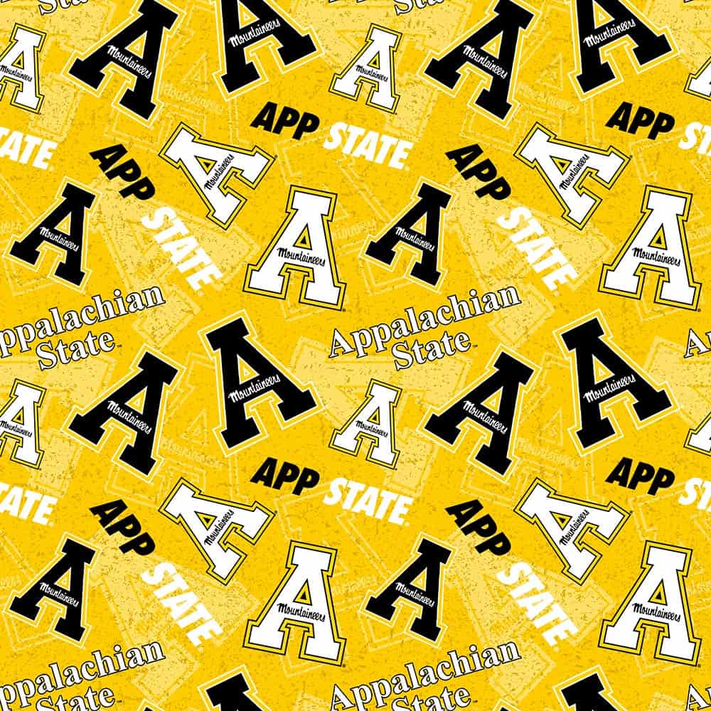 Appalachian State Mountaineers NCAA Block Cotton Fabric APPST-1178