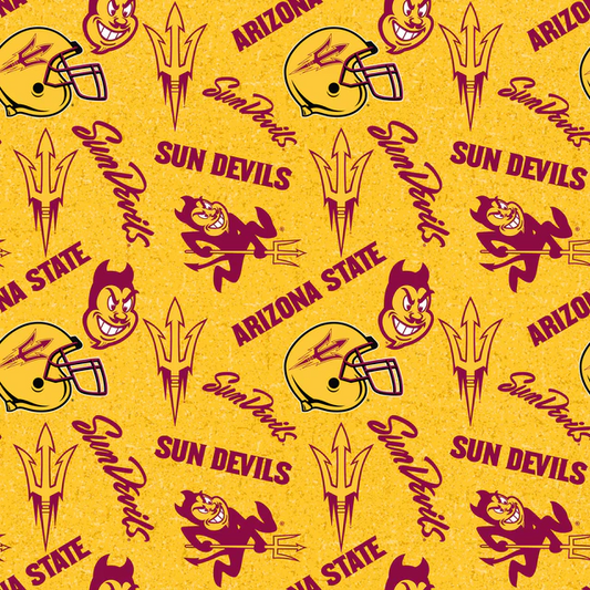 Arizona State Sun Devils NCAA College Tone on Tone Sykel Enterprises Cotton Fabric ASU-1178