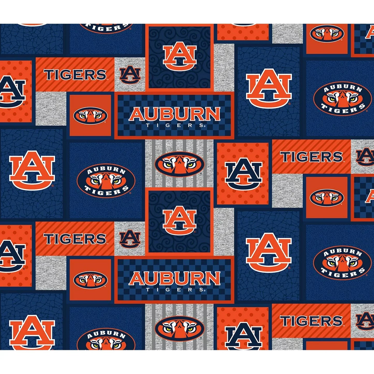 Auburn University Tigers NCAA College Patch Sykel Enterprises FLEECE Fabric AU-1177