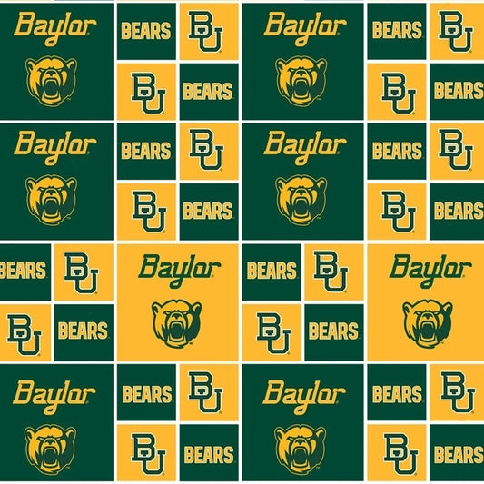 Baylor Bears NCAA College Box Sykel Cotton Fabric BAY-020