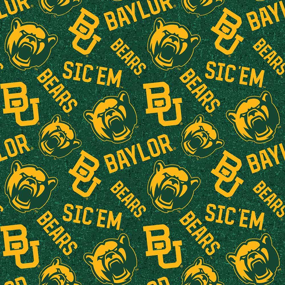 Baylor Bears NCAA College Tone on Tone Sykel Cotton Fabric BAY-1178