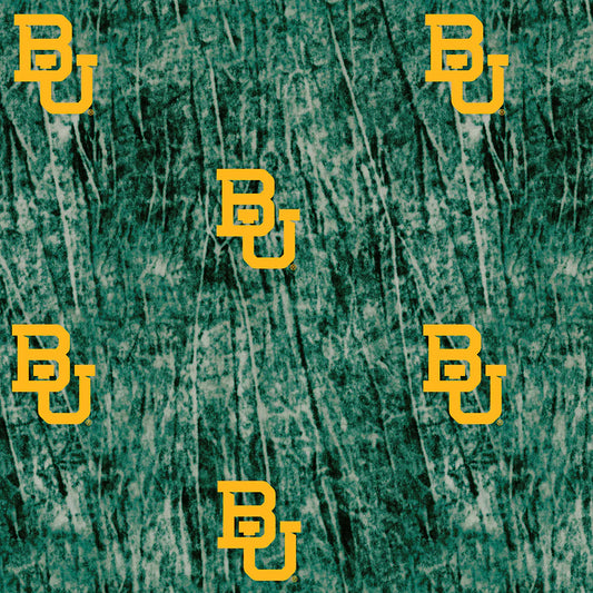 Baylor University Bears NCAA Tie Dye Green Sykel Cotton Fabric BAY-1117