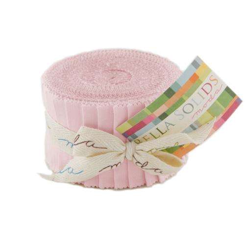 Bella Solids Sisters Pink 2.5" Junior Jelly Roll 20pcs Moda Cotton Fabric MD-9900JJR-145
