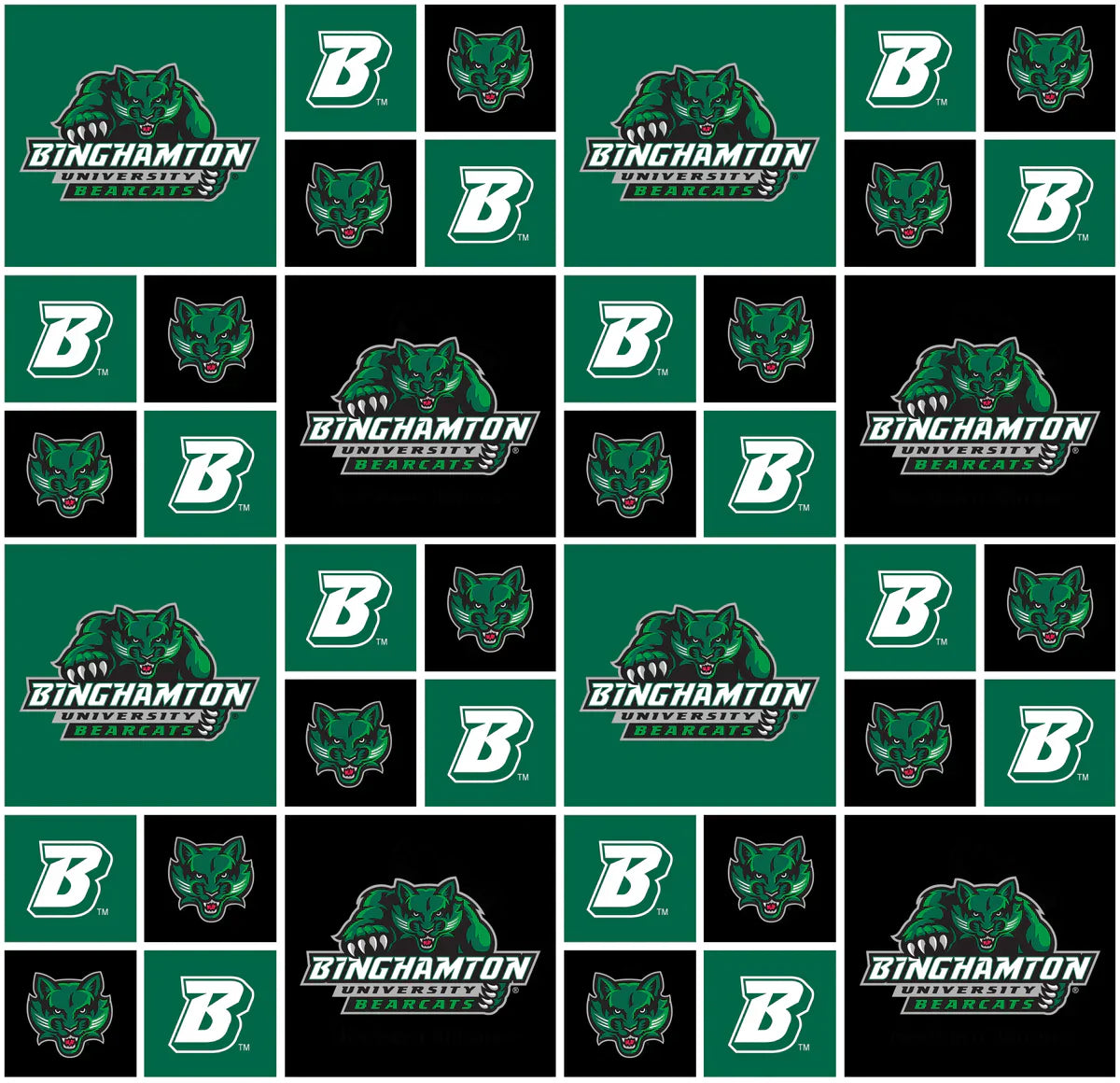 Binghamton Bearcats NCAA College Block Sykel Enterprises Cotton Quilting Fabric BIN-020