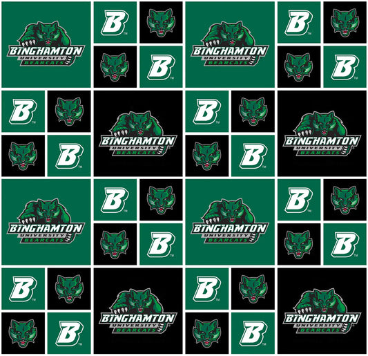 Binghamton Bearcats NCAA College Block Sykel Enterprises Cotton Quilting Fabric BIN-020