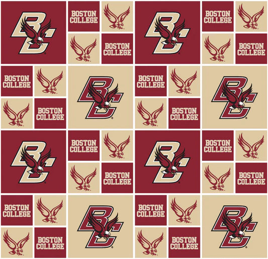 Boston Eagles NCAA College Block Sykel Enterprises Cotton Quilting Fabric BC-020