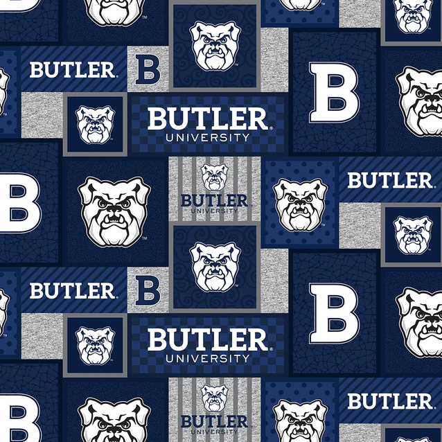 Butler Bulldogs NCAA College Patch Sykel Enterprises Polyester Fleece Fabric BUT-1177