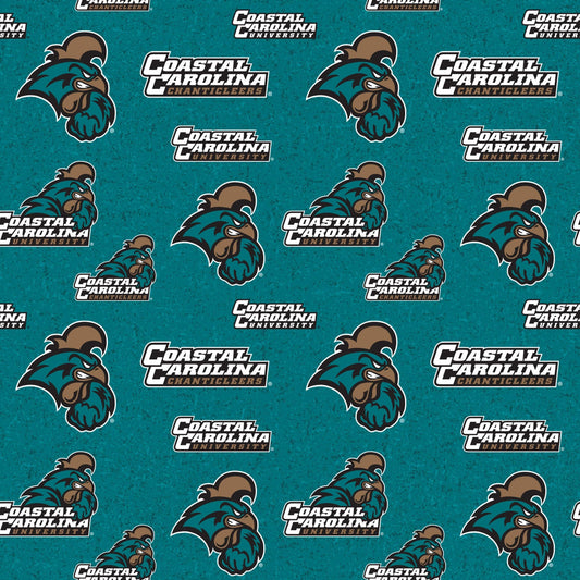 Coastal Carolina Chanticleers NCAA College Tone on Tone Sykel Cotton Fabric CCU-1178