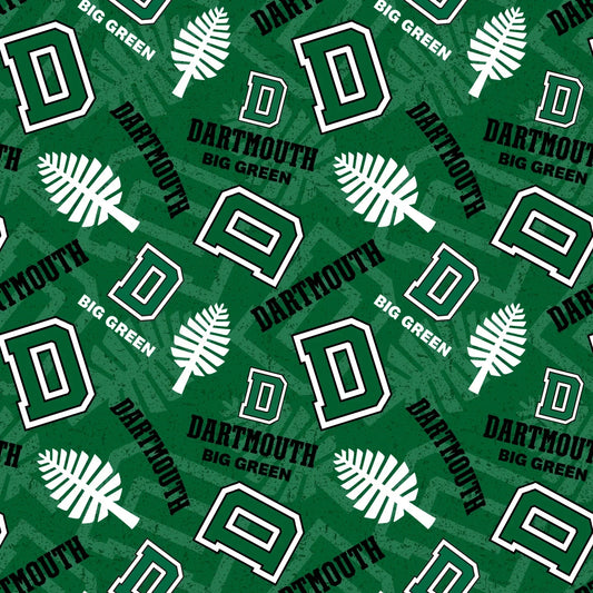 Dartmouth College Big Green NCAA College Tone on Tone Sykel Enterprises Cotton Fabric DART-1178