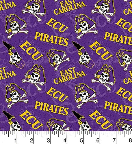 East Carolina University Pirates NCAA College ECU Sykel Tone on Tone Cotton Fabric ECU-1178
